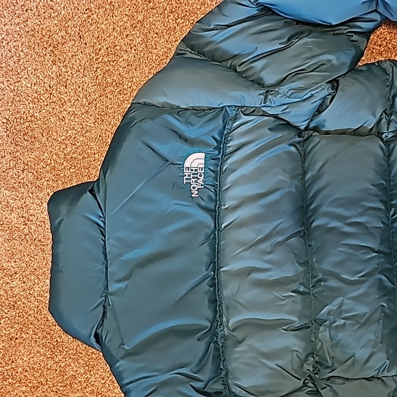 The North Face Puffer Jacket 700 Fill Teal Blue Size Small - Picture 7 of 7